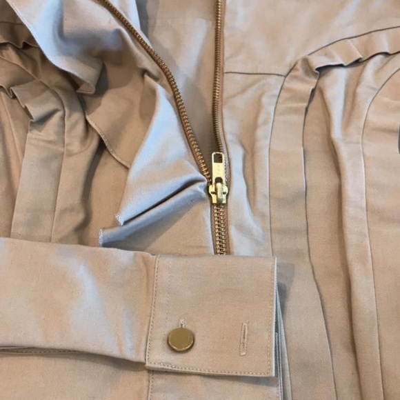 Crop Tan Ruffle Jacket - Picture 2 of 5